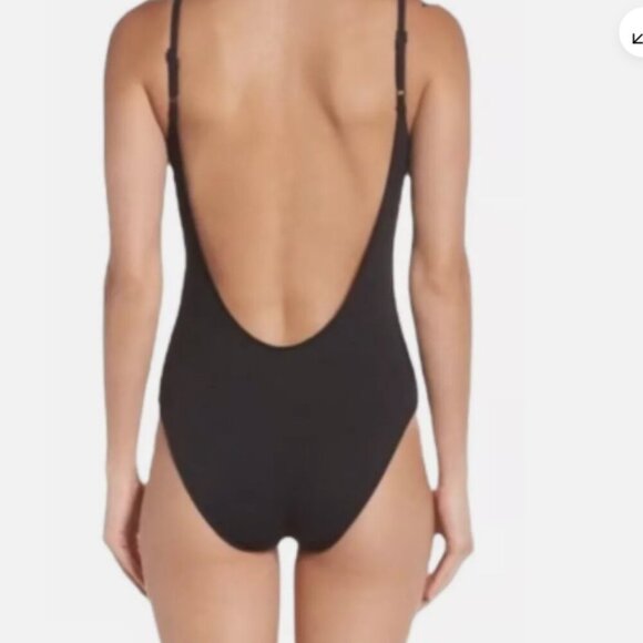 NWT Leith Textured One Piece Swimsuit Black Size XL - NO371599MI - Picture 3 of 9